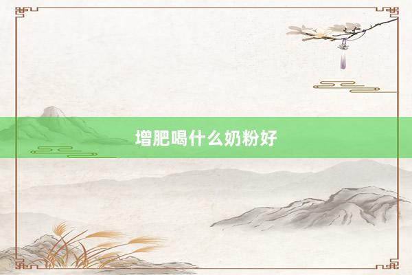 增肥喝什么奶粉好
